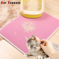 Waterproof Cat Litter Mat Washable Foldable Double-Layer Cats Mats Bottom Feeding Non-slip Cat Litter Mat Toilet Pad
