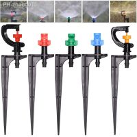 20PCS 90/180/360 Degree Misting Nozzle 13cm Stake 1/4 39; 39; Barb Garden Irrigation Sprinkler Drip Watering Agriculture Farm Sprayer