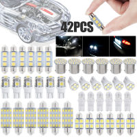 42pcs ไฟ LED ภายในรถหลอดไฟ T10 6000K SMD LED เปลี่ยนแผ่นป้ายทะเบียน/ไฟอ่านหนังสือ Xenon สีขาวภายใน Light-ujce8277