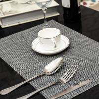 【CC】 4 Pcs/lot weave Placemat fashion pvc dining mat disc pads bowl pad coasters waterproof cloth slip-resistant