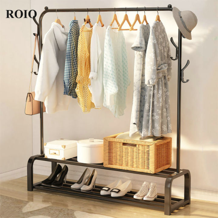 simple-clothes-hanger-floor-coat-rack-bedroom-shelf-double-pole-storage-rack-home-furniture-barra-de-ropa-clothing-drying-rack