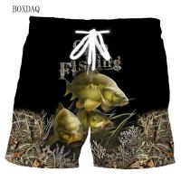 (ETX)Mens Fishing Shorts Summer 3d Fish Printed Beach Shorts Elasticity Waist Loose Casual Oversized Man Shorts 6XL Plus Size