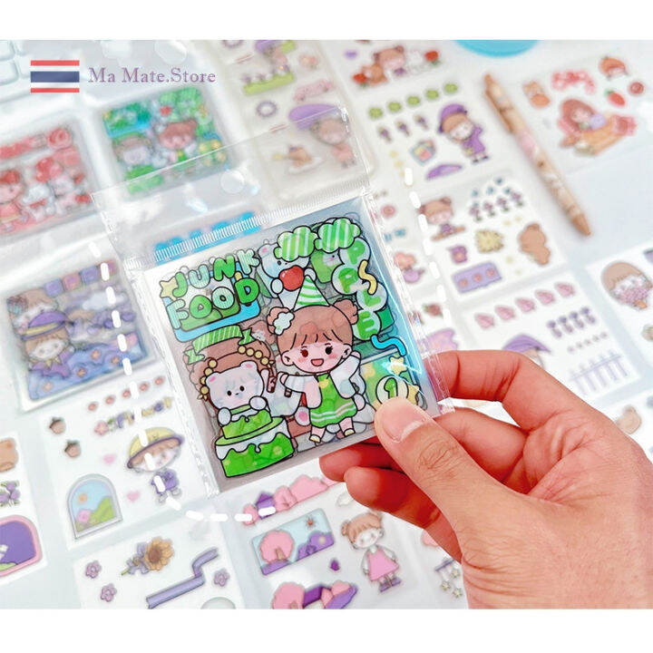 สติ๊กเกอร์การ์ตูนstickerpvc-สติ๊กเกอร์ลายน่ารัก-ติดโน๊ตบุ๊ค-ไอแพด-กันน้ำได้-20แผ่น-sticker-003