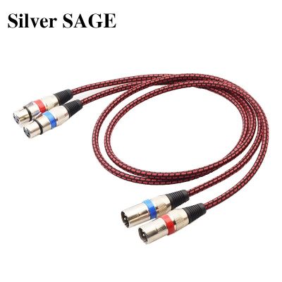 SILVER SAGE HIFI 2 core Pure Copper OFC shielding wire Female XLR to Male XLR jack Audio Cables Wire Line