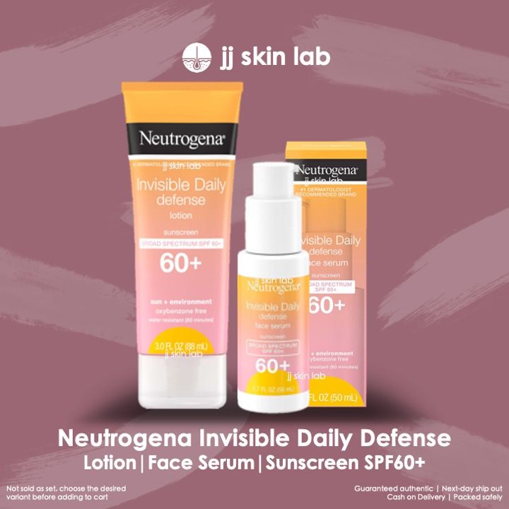 Neutrogena Invisible Daily Defense Sunscreen Lotion | Face Serum SPF 60 ...