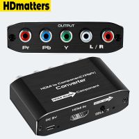 อะแดปเตอร์แปลงสัญญาณเสียง5RCA HDMI ไปยังตัวแปลงส่วนประกอบพร้อม Scaler HDMI ไปยัง YPbPr RGB Scaler R/l พร้อมสัญญาณเสียงออกสำหรับ PS5 PS4 Xbox Fire TV