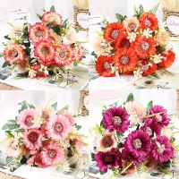 【DT】 hot  1 bunch of artificial Gerbera silk flower daisy artificial flower sunflower home garden party wedding decoration