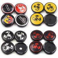 4Pcs 60Mm Abarth Scorpions 500 Logo SUV Wheel Center Cap Rim Hole Hubs Car Styling Emblem Badge Auto Dust-Proof Cover Hubcap