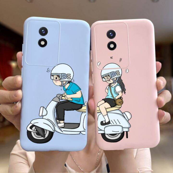 Vivo Y02 4G Case 6.51 inch 2023 Fashion Bumper Jelly Girl Daisy Flower