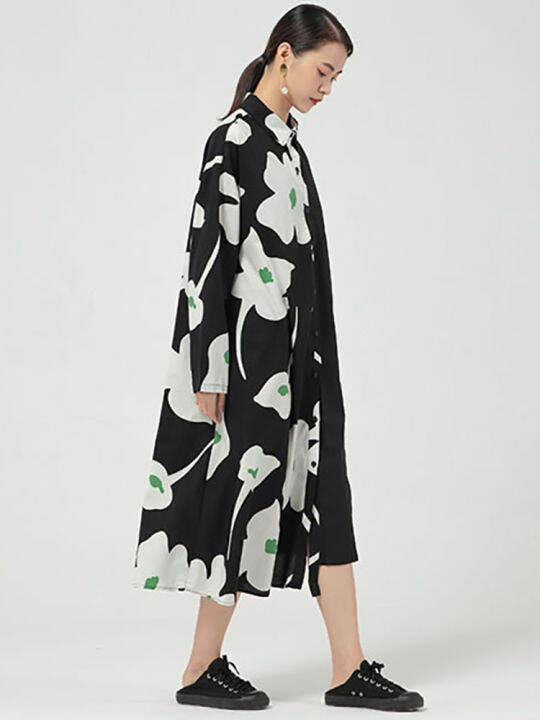 xitao-dress-women-full-sleeve-print-shirt-dress