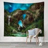 Forest Mountain Tapestry Wall Hanging Sandy Beach Picnic Rug Camping Tent Sleeping Pad Home Decor Bedspread Sheet Wall Cloth