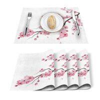 Japanese Cherry Blossom Pattern Table Mat Kitchen Decoration Placemat Table Napkin For Wedding Dining Accessories Table Mat