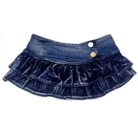 【CC】 Denim Skirts Crotch Thong Detail Jeans Tight Female Disco/Pole Hotpants Clubwear