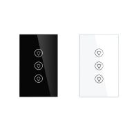 Tuya Wifi Multi-Gang Smart Light Dimmer Switch 3 Gang Smart Light Switch Dimmer Smart Light Dimmer Black Power Points  Switches Savers