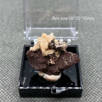 100 Natural Barite Rough Chalcopyrite และ Galena Crystal Symbiotic Ore ตัวอย่าง