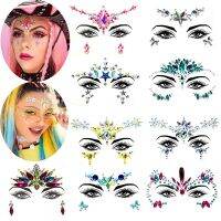 Fancy Dress Party 3D Sexy Face Decoration Crystal Sticker Music Festival Fashion Flash Decoration Temporary Tattoo Sticker Stickers