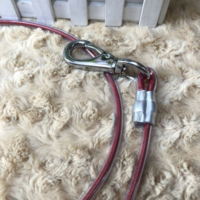 HQ B1 Bite Proof Solid Pet Dog Leash Handy Steel Cable Leash with Flexible PVC Coating 1.2-10 Meters Long for Small or Large Dog
