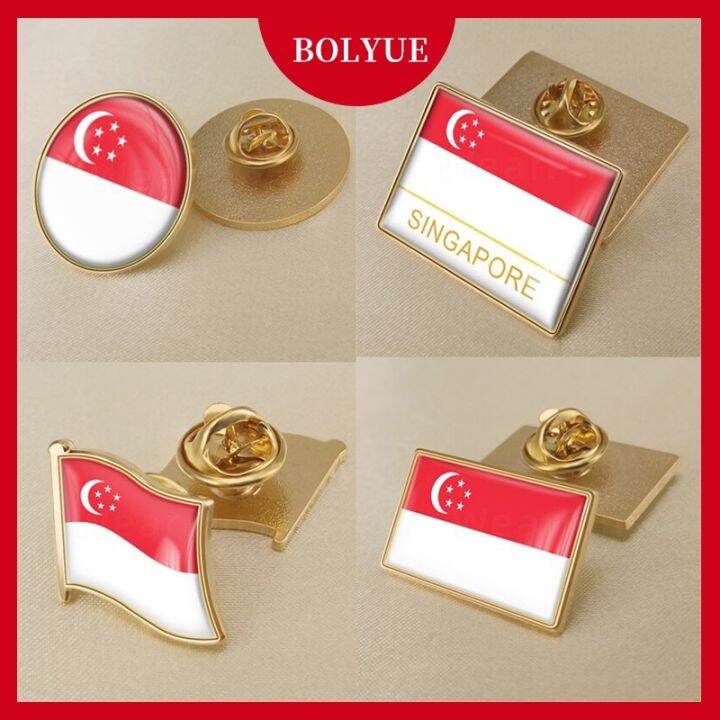 ♂ Singapore Flag Pin Coat of Arms of Singapore/Singaporeans Flag
