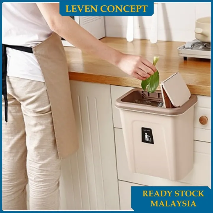 Ready Stock】 Hanging Rubbish Bin Foldable Trash Bin Kitchen