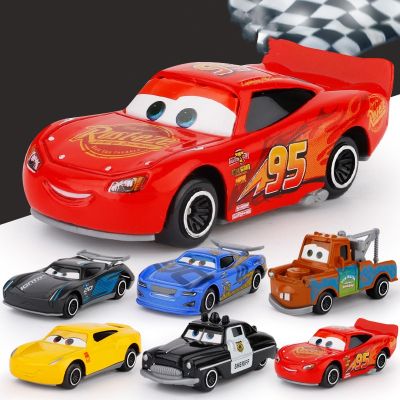 Promotions!!! Famous Cartoon Movie Cars Lightning McQueen Mater Sheriff Jakson Storm Model Metal Diecast Car Toys For Children