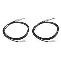 2pcs 4.9Ft 3.5mm 1/8 Inch Male to 6.35mm 1/4 Inch Male TRS Stereo Audio Cable Hot Black