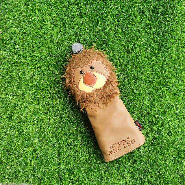 ๑-new-style-golf-club-head-cover-protective-cover-pu-leather-cartoon-lion-golf-club-cover