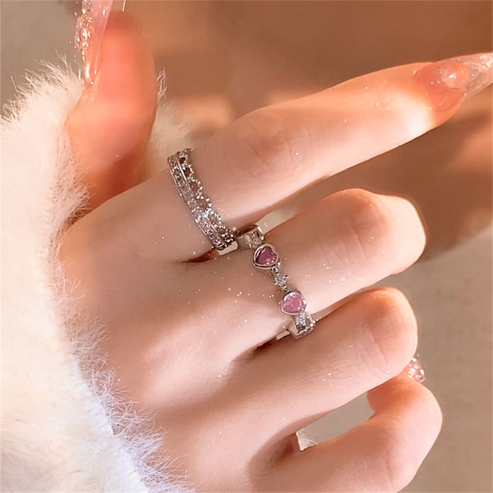 rings-for-girls-temperament-rings-cool-style-rings-fashion-rings-for-women-pink-rings-crystal-rings