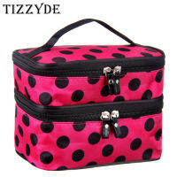 New cute dot 2 layer cosmetic bag women travel necessary high-capacity storage laptop makeup organizer handbags L08