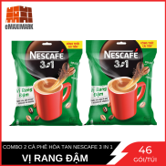 Combo 2 Cà Phê Hòa Tan Nescafe 3in1 Vị Rang Đậm 46 Gói Túi