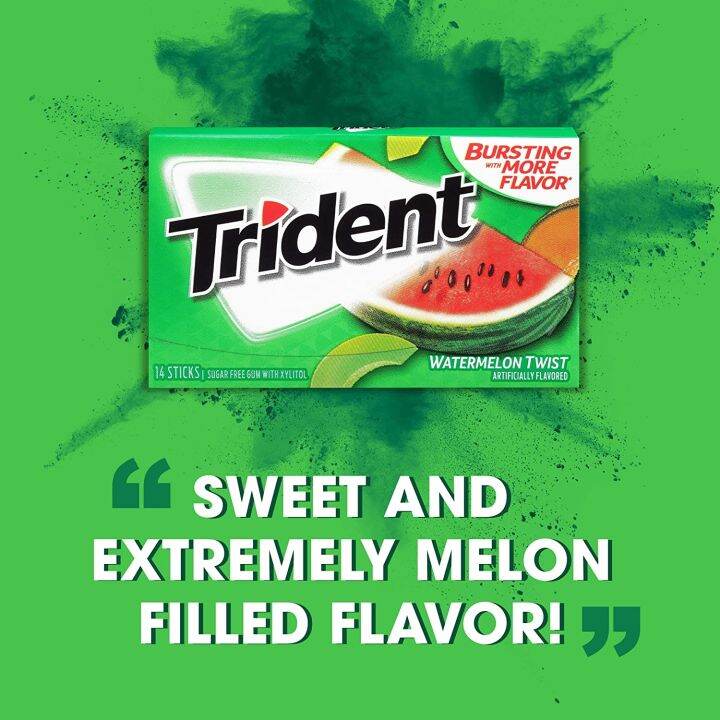 The United States imports Trident chewing gum watermelon fruit flavor