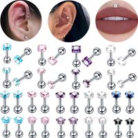 【LZ】♝◊◇  Brinco cirúrgico de aço inox piercing de cartilagem cristalina estrela labret de lábio 12g tragus