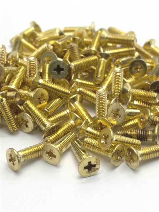 50pcs-gb819-din965-brass-countersunk-head-screw-phillips-cross-recessed-flat-head-machine-screws-bolts-m2-m2-5-m3-m4-m5-m6-m8