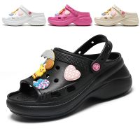 ☬☄﹊ 7cm Plattform Hausschuhe Sommer Frauen Clogs Indoor Hause Rutschen Bad Schuhe Weibliche Outdoor Garten Schuhe Strand Sandalen Flip Flops