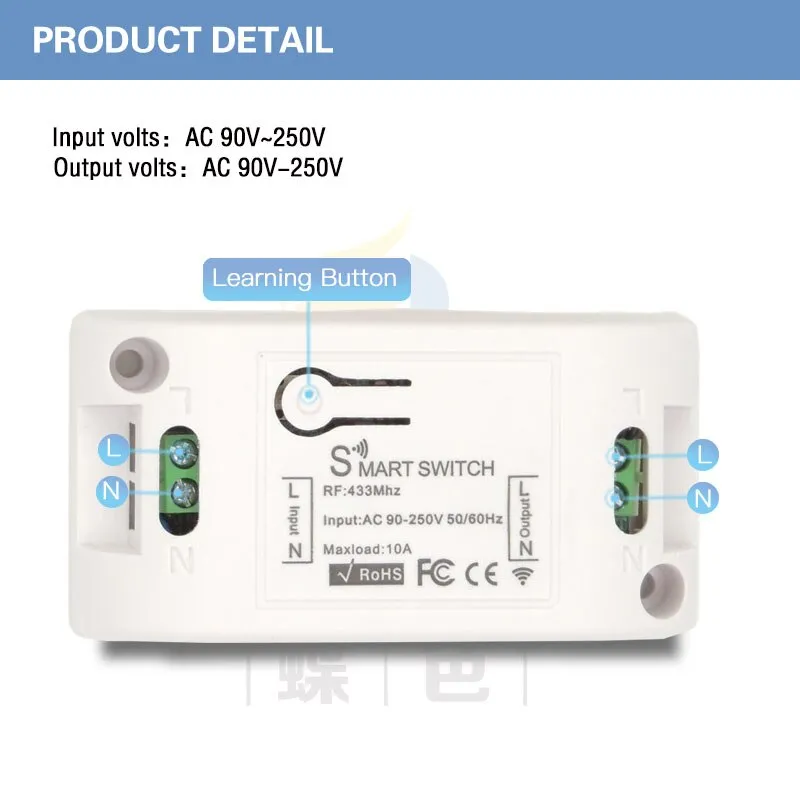 Diese 86 Switch Panel ON/OFF Touch Switch Wireless Light Switch 433Mhz  Remote Control ,AC 90V~250V 10A Interruptor for Lighting