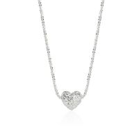 [COD] three-dimensional heart-shaped necklace French tin foil platinum craft sparkling cauliflower clavicle chain wholesale