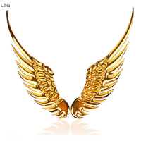 LTG 1คู่รถ Auto รถจักรยานยนต์ Body Sticker 3D Eagle Angel Wings Badge Metal decals