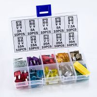 100PCS MINI Car Fuses 2A 3A 4A 5A 7.5A 10A 15A 20A 25A 30A Amp with Box Clip Assortment Auto Blade Type Fuse Set Truck