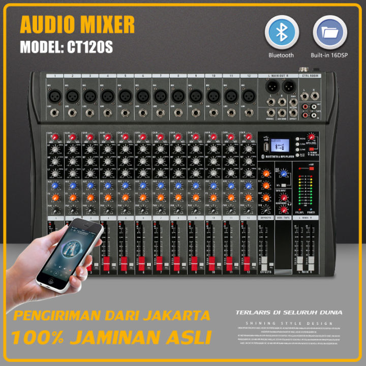 Professional CT120S USB 12 Channels Audio Mixer Sound Board