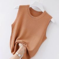 【มีไซส์ใหญ่】Plus Size Womens Knitted Summer Tanks Ladies Oversized Slim Female Tops