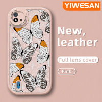 YIWESAN เคสสำหรับ Realme C20 C15 C11 C20A 2020 C11 2021 Narzo เคส50i รูปผีเสื้อเคสมือถือกันกระแทกป้องกันการตกแบบนิ่มเคสใส่โทรศัพท์หนังมาพร้อมกับเคสป้องกันกล้องสำหรับเลนส์คลุมทั้งหมด