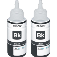 Epson หมึกแท้ T6641BK  ไม่มีกล่องแพ็ค 2 สำหรับเติมเครื่อง Epson series L ทุกรุ่น เช่น L 120 210 220 350 355 360 365 385 565