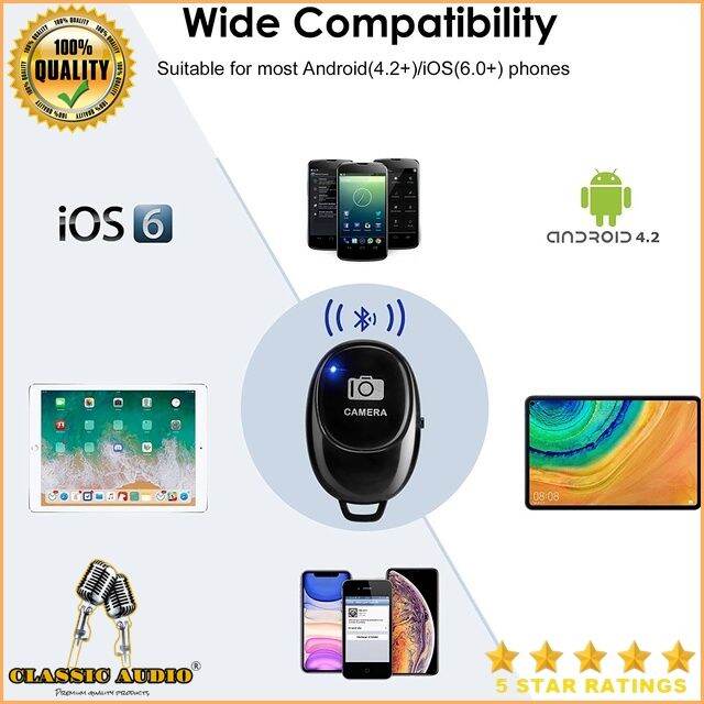Classic Audio Bluetooth Remote Shutter For iPhone/Android Phone Wireless remote self timer