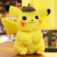 28Cm Gran Detective Classic Movie Pikachu Plush Toys Anime Pokemon Game Same Paragraph Cute Stuffed Doll Kawaii Childrens Gifts