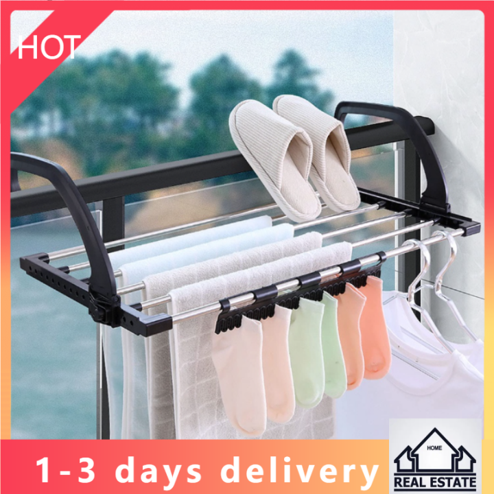 Portable Clothes Drying Rack For Balcony Railings Windowsill