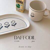 จาน แก้วเซรามิค〃daffodil〃 แก้วเกาหลี จานเกาหลี