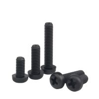 50pcs M2 M2.5 M3 M4 Black Nylon Plastic Insulating Cross Recessed Phillips Pan Round Head Screw Bolt length 4mm 20mm