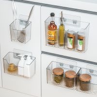 ☋ Kitchen Cabinet Door Cling Film Wall Hanging Storage Box Bathroom Cosmetics And Miscellaneous Storage Rack