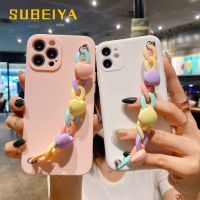 【Enjoy electronic】 Bracelet Phone Case For iPhone 11 12 13 Pro Max X XS XR 6 7 8 Plus 12 Mini Colorful Heart Shaped Chain Soft Silicone Back Cover