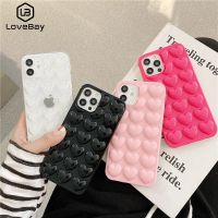 Cute 3D Love Heart Phone Case For iPhone 13 12 11 14Pro Max 7 8 6S Plus 11 Pro XS Max XR X SE20 Candy Color Cartoon Back Cover