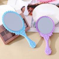 Vintage Carved Handheld Vanity Mirror Makeup Mirror Makeup Vanity Hand Mirror Handle Cosmetic Compact Mirror for Women Mirrors